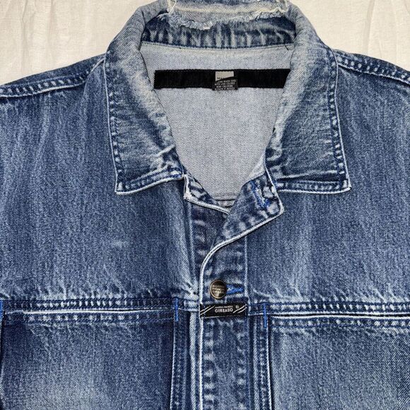 Marithe Francois Girbaud Denim Vest Mens XL Faded Street Grunge Hip Hop,‎ Y2K - Picture 2 of 15